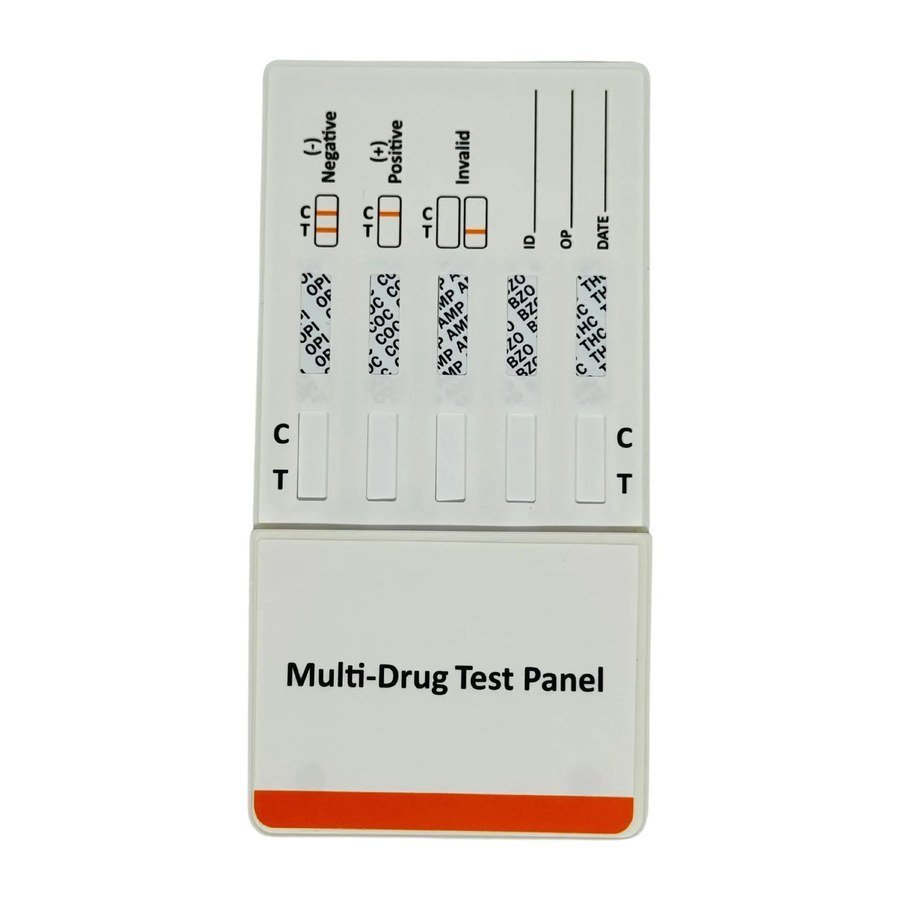 Test de 5 Drogas en Orina, Panel (COC, THC, AMP, BZO, OPI) (reverso)